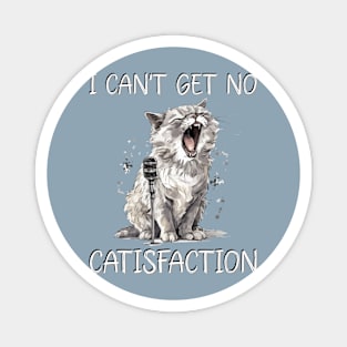 I Can't Get No Catisfaction Satisfaction Funny Cat Magnet